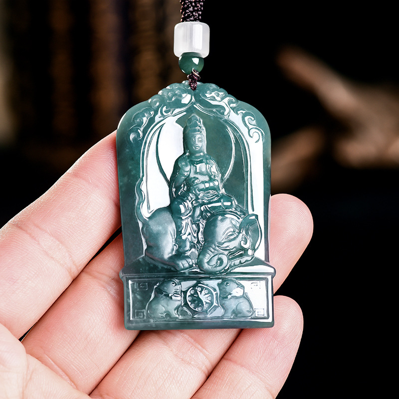 Jewelry & Watches Sp Z Oo Janów Lubelski - Natural Burmese Jadeite Guanyin Pendant Necklace