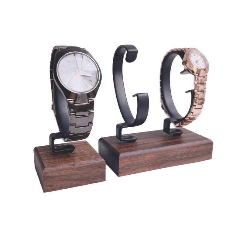 Jewelry And Watches Inc - 1Pcs Jewelry Organizer Wooden C-Shaped Watch