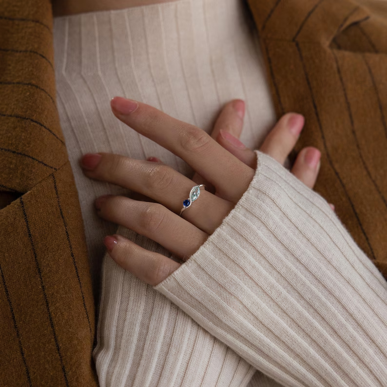 DOREMI Waterproof Tarnish Resi - Birthstone Ring Set ulasan dan harga