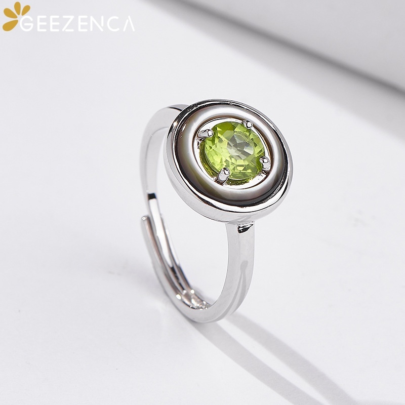 GEEZENCA 925 Sterling Silver P - Birthstone Ring Set ulasan dan harga