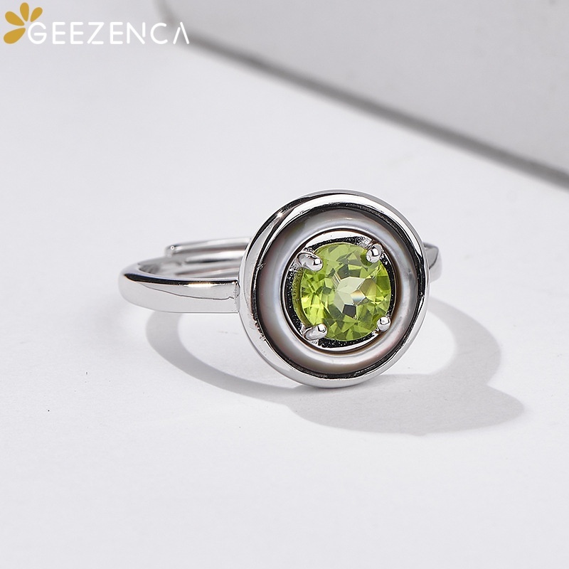GEEZENCA 925 Sterling Silver P - Birthstone Ring Set ulasan dan harga