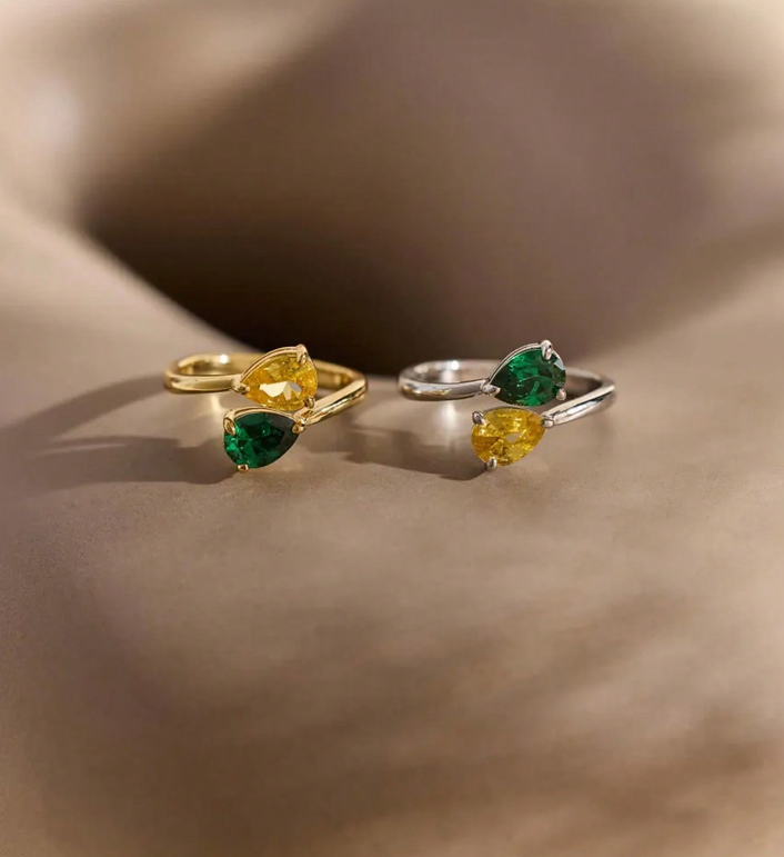 Lateefah customized staggered  - Birthstone Ring Set ulasan dan harga