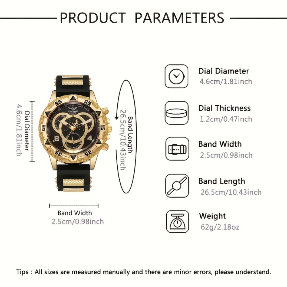 4‑Piece Luxury Men’s Watch and - Jewelry Type Watches ulasan dan harga