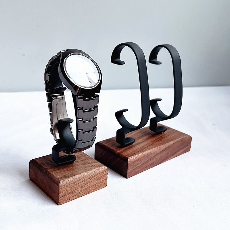 Wooden C-Shaped Watch Holder J - Jewelry And Watches Inc ulasan dan harga