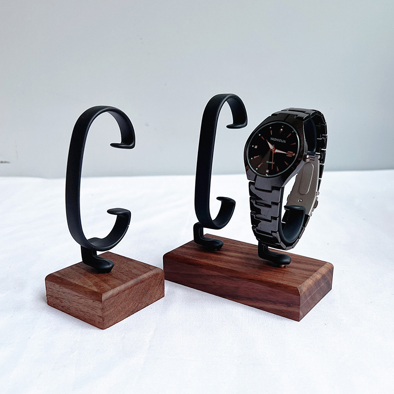 Wooden C-Shaped Watch Holder J - Jewelry And Watches Inc ulasan dan harga
