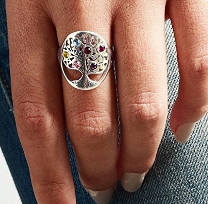 Amxiu Personalized Tree Ring w - Birthstone Ring Set ulasan dan harga