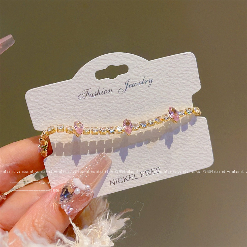 Pink Full Diamand Zircon Brace - Best Jewelry Watches Women ulasan dan harga