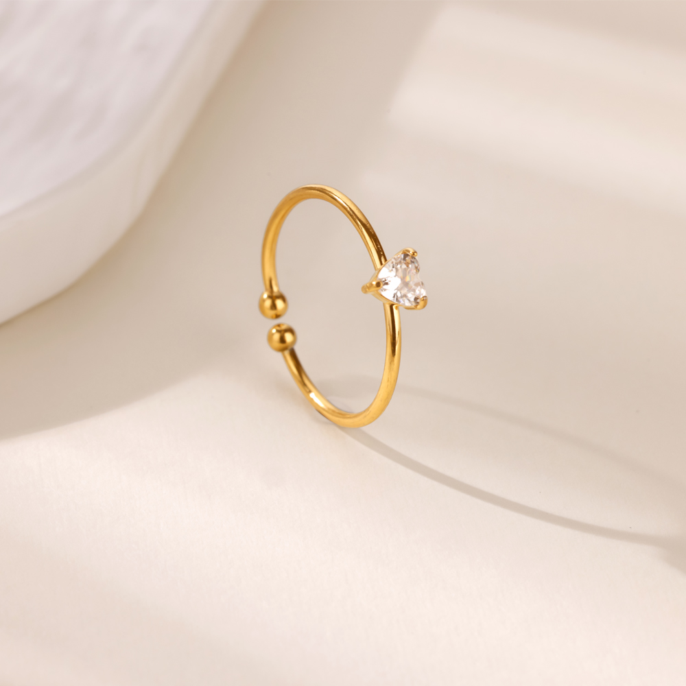 12 Birthstone Zirconia Heart R - Birthstone Ring Set ulasan dan harga