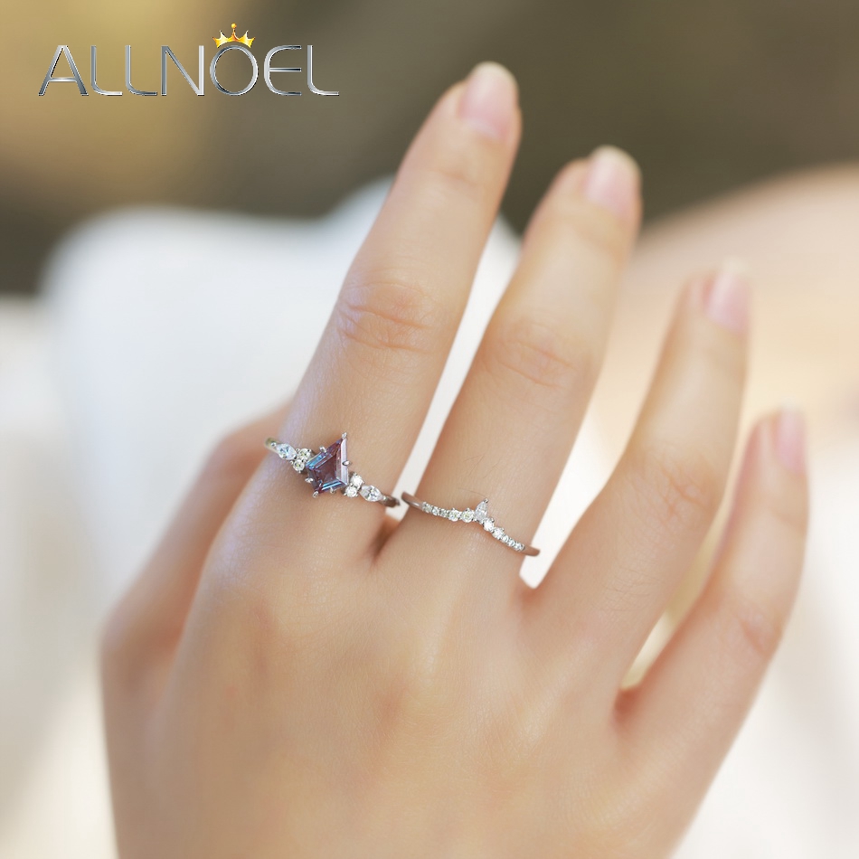 ALLNOEL Kite Cut 0.91ct Alexan - Birthstone Ring Set ulasan dan harga