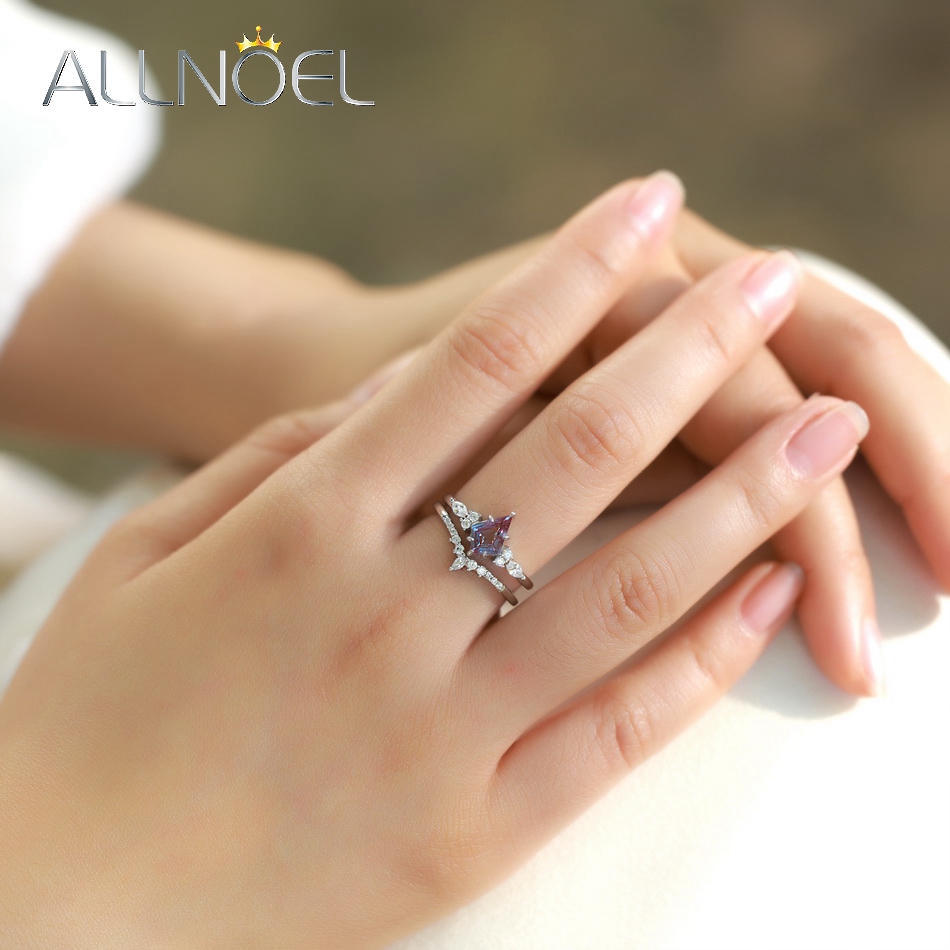 ALLNOEL Kite Cut 0.91ct Alexan - Birthstone Ring Set ulasan dan harga
