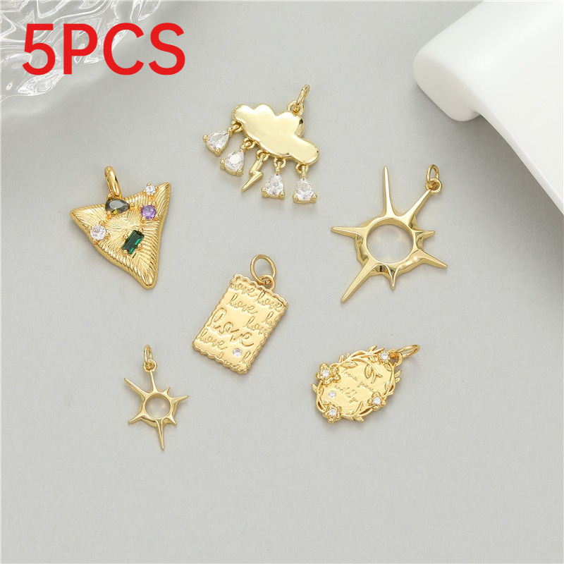 5Pcs Versatile Star Cloud Mini - Moon Star Earrings ulasan dan harga
