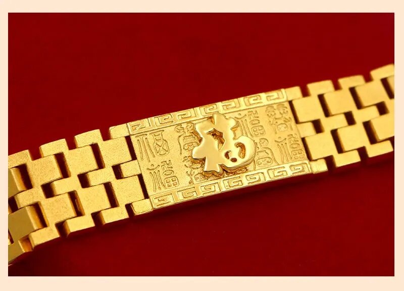 Real 18K Gold Fu Character Wat - Jewelry Type Watches ulasan dan harga