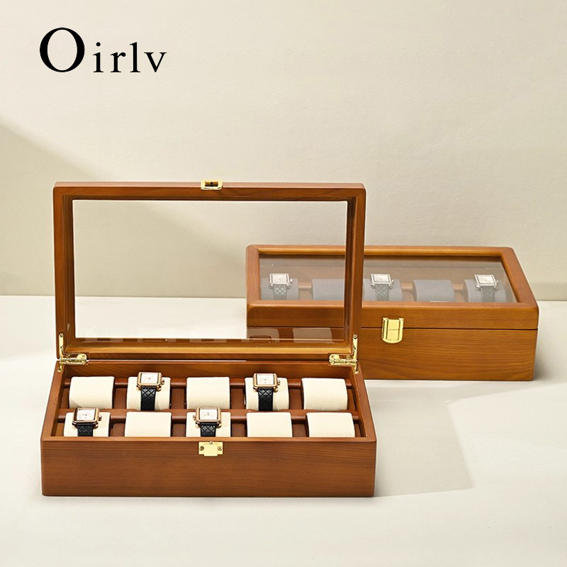 Oirlv 10 Grids Watch Box Woode - Jewelry Type Watches ulasan dan harga