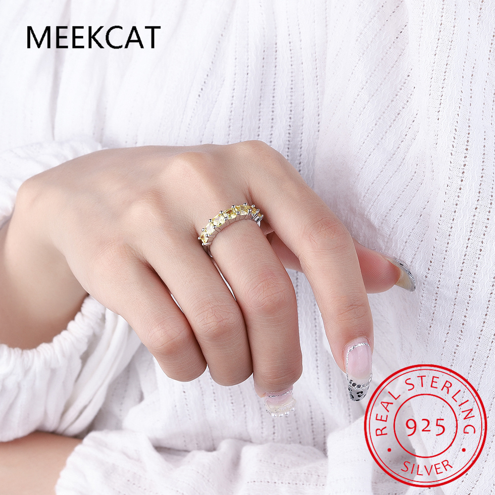 Princess Cut Natural Yellow Ci - Birthstone Ring Set ulasan dan harga