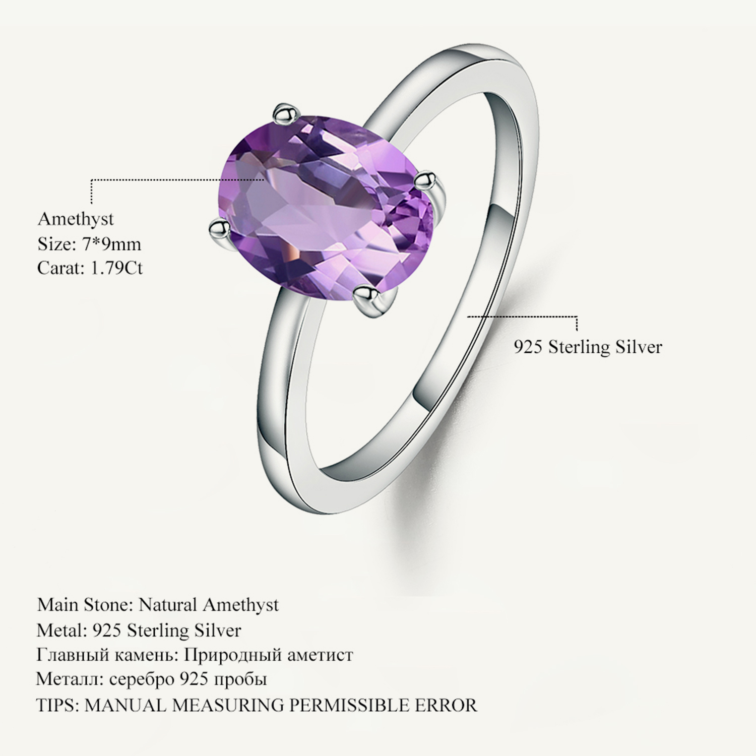 Gem's Ballet 2.79Ct Natural Am - Birthstone Ring Set ulasan dan harga