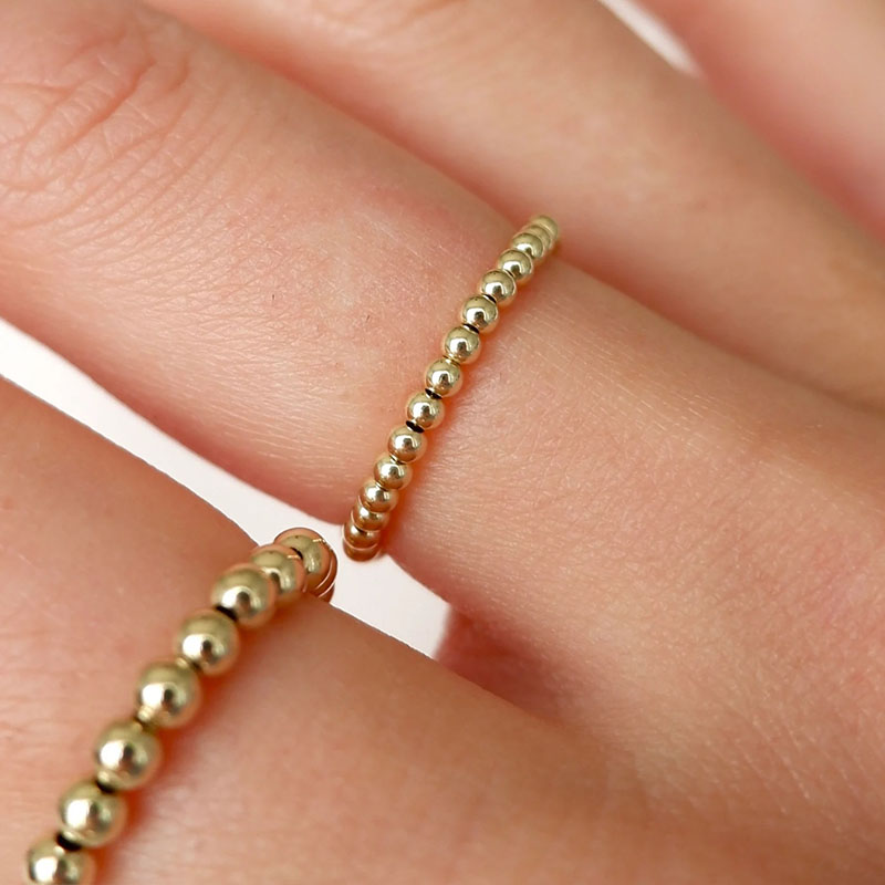 Crystal Ring Stackable  Bead   - Birthstone Ring Set ulasan dan harga