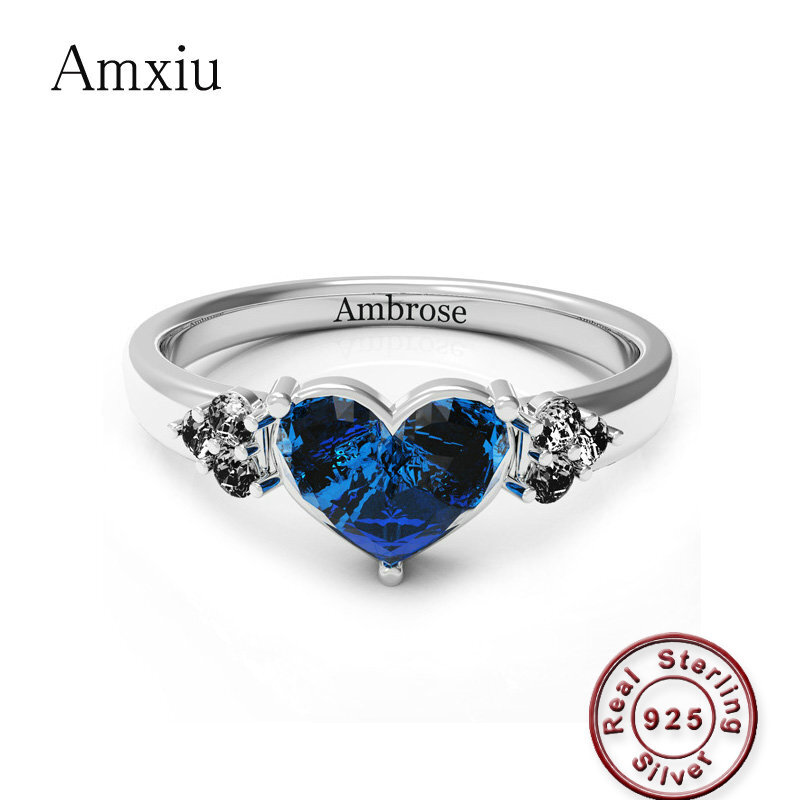 Amxiu Custom 925 Sterling Silv - Birthstone Ring Set ulasan dan harga