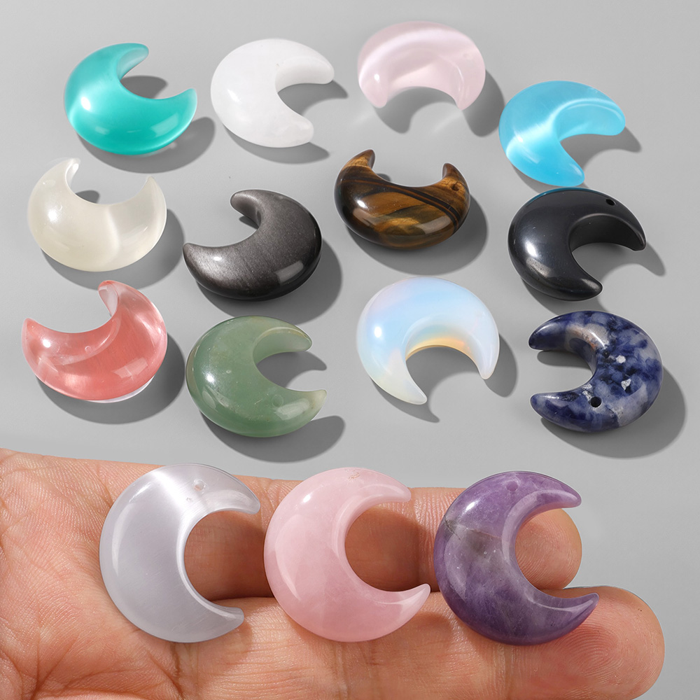 2PCS Natural Crescent Moon Cha - Moon Star Earrings ulasan dan harga
