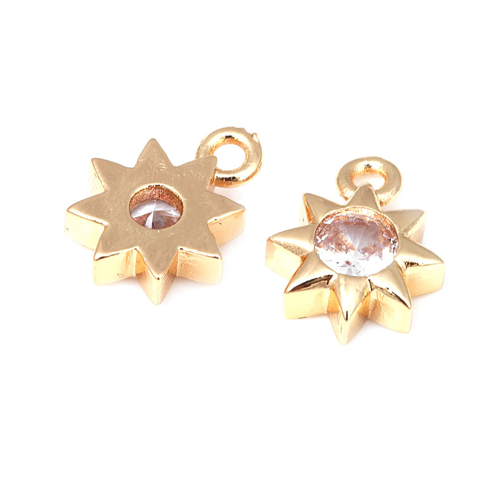 18K Gold Color Brass Zircon Cr - Moon Star Earrings ulasan dan harga